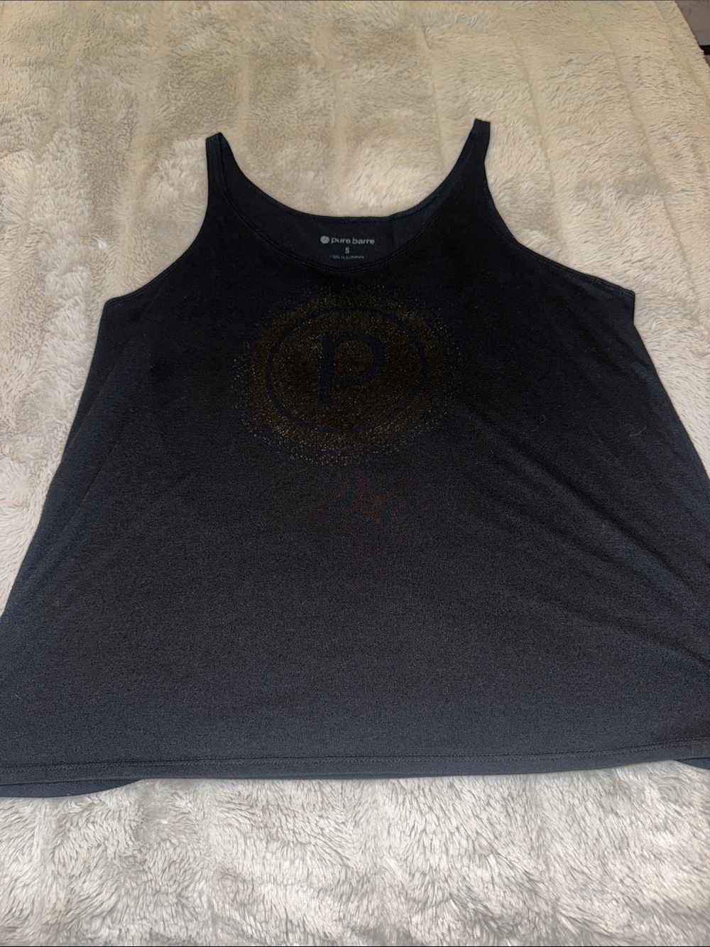 Pure Barre Black Tank with Shiny Logo Detail - Very Soft Cotton - Women’s Size S